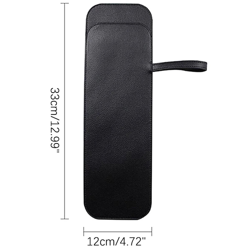 Versatile Black PU Leather Umbrella Storage Pocket Waterproof Easy Qme