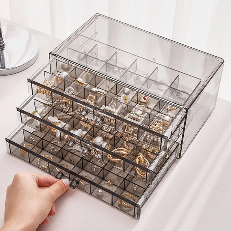 Desktop Drawer Organizer Dust-proof Storage Box1 3 Layer 72 Grid Qme