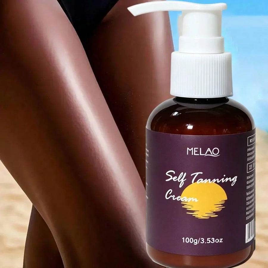 MELAO Self Tanning Lotion, Natural Sunless Tanner, Long-Lasting Golden Tan Lotion for Body & Face, Streak-Free Formula Qme
