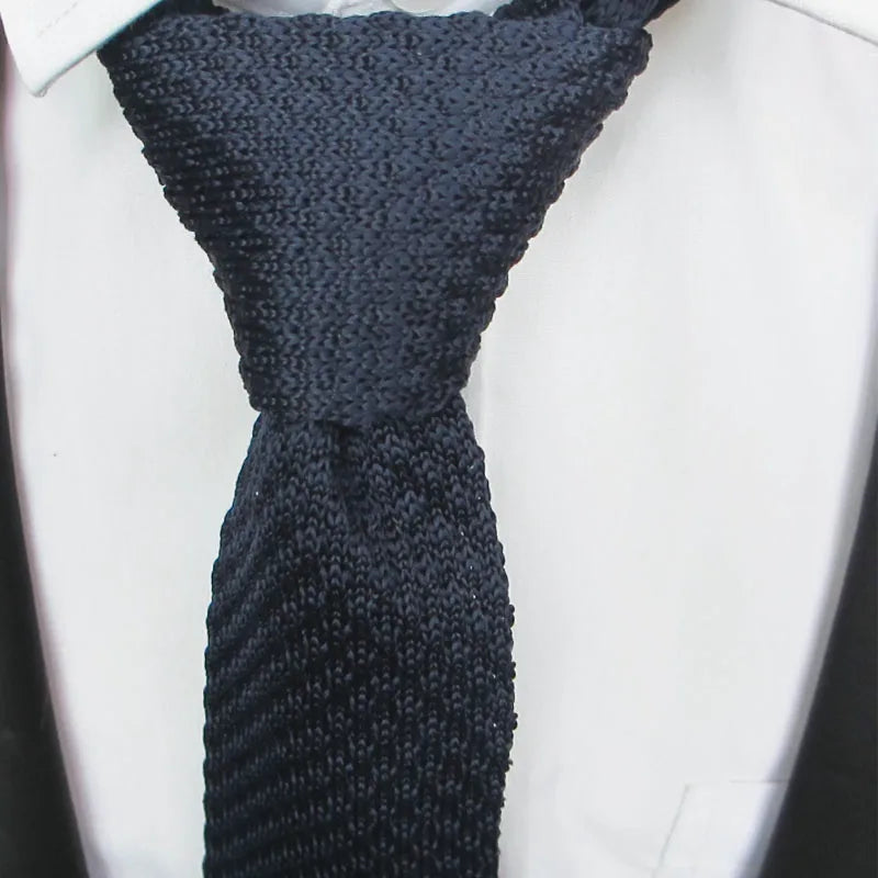 Knitted Necktie Knit Leisure Triangle Solid Tie Normal Sharp Corner Qme color5