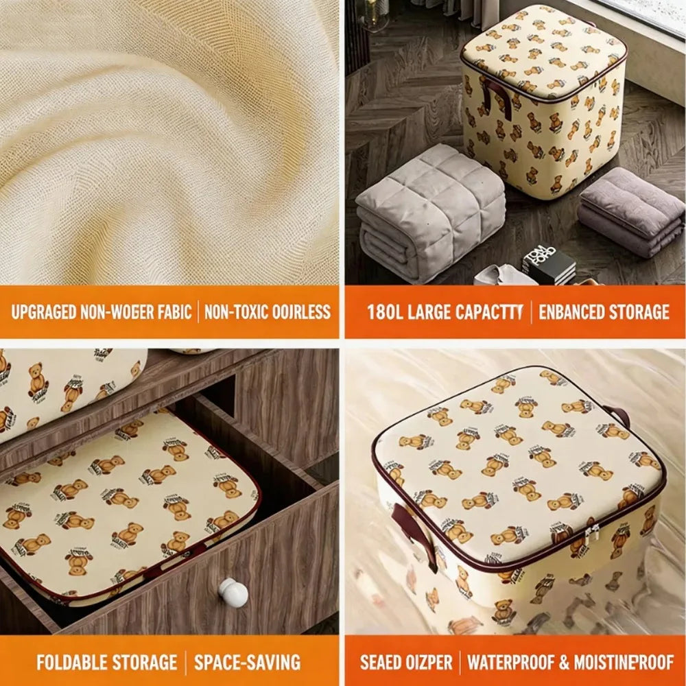 Home Large Capacity Waterproof Moisture-Proof Quilt Clothes Portable Storage Bag Moving Packing Sack for Home Durable Foldable Qme