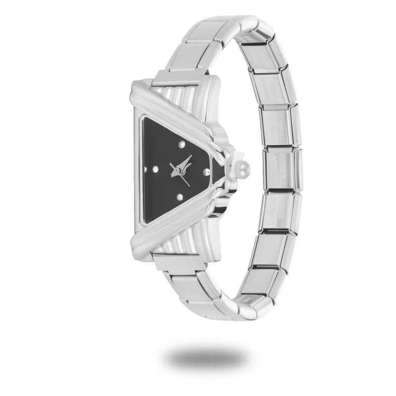Fashion Women's Stainless Steel Square Triangle DIY Watch Bracelet