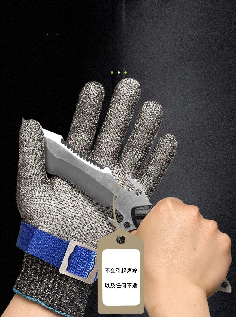 2pcs 316 stainless steel cut-proof grade 5 certified gloves stab-proof steel wire gardening security protection cut-resistant Qme