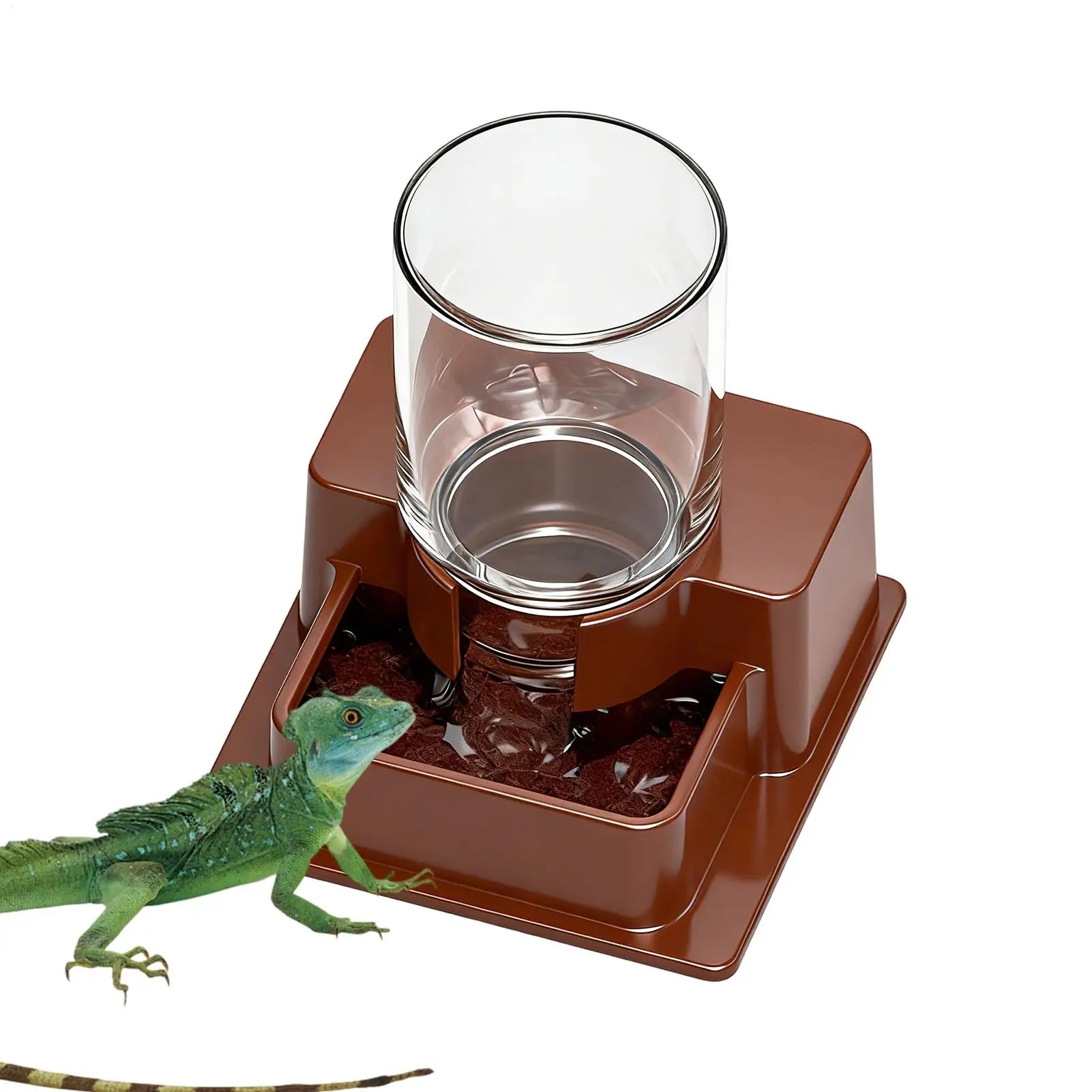 NEW Reptile Water Fountain Reptile Automatic Dish Tortoise Water Dish Gecko Drink Dispenser For Lizard Chameleon Snake Frog Qme
