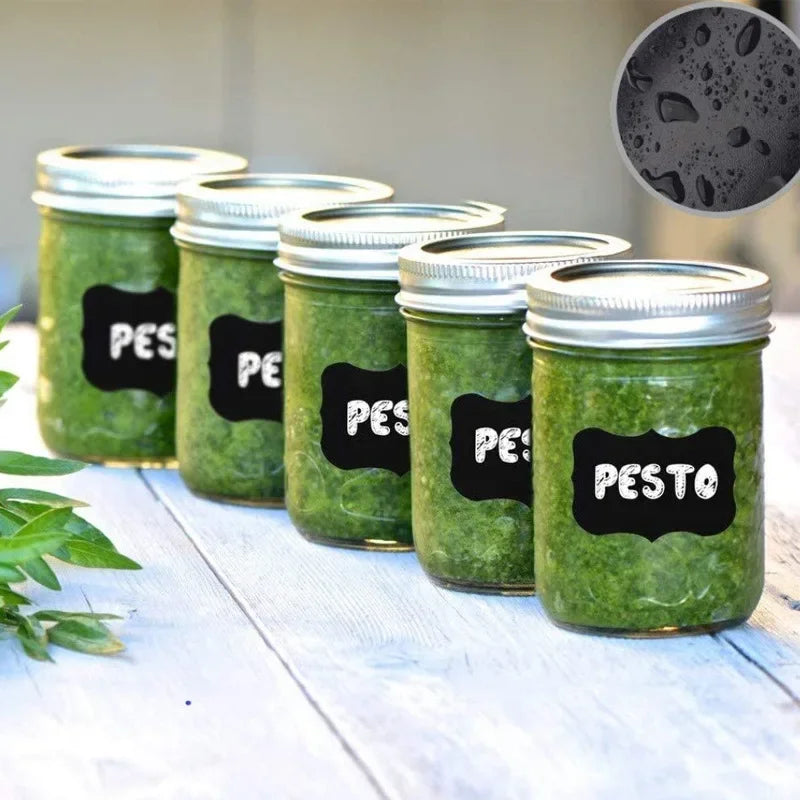 120PCS/Roll Removable Spice Sticker with Erasable Pen Waterproof Label Sticker Home Kitchen Decoration Jar Bottle Tag Sticker Qme