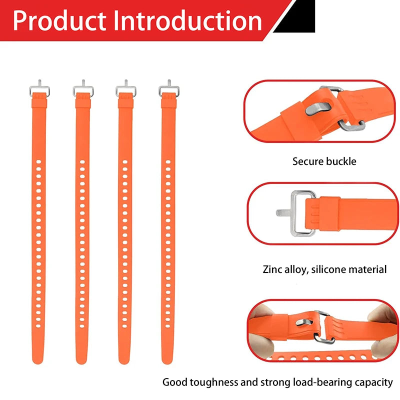 Travel Compact Tied Belt Durable Silicone Fixed Cargo Tie Down Qme