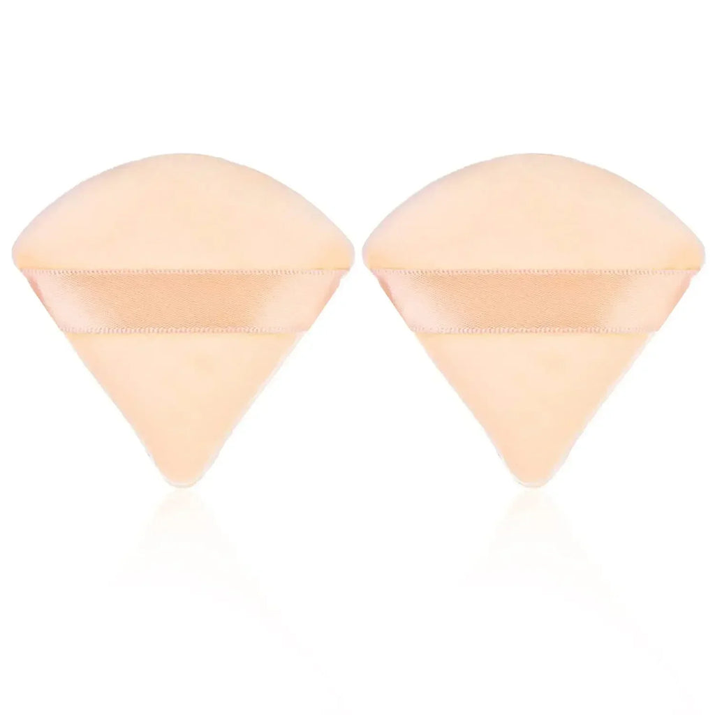 2Pcs Triangle Powder Puff Face Makeup Sponge Soft Velvet Cosmetic Puff Blender Beauty Foundation Sponge Make Up Accessories Qme 2pcs-Skin