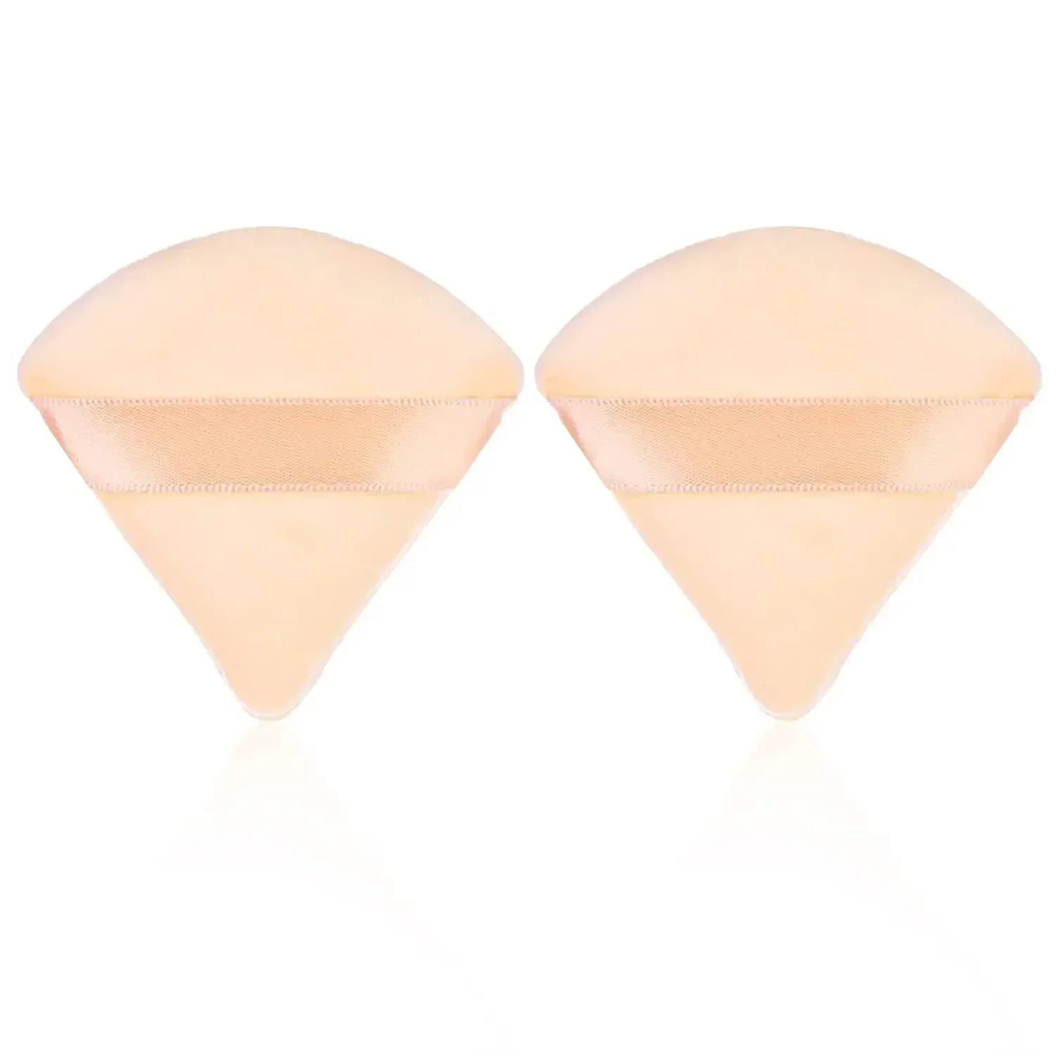 2Pcs Triangle Powder Puff Face Makeup Sponge Soft Velvet Cosmetic Puff Blender Beauty Foundation Sponge Make Up Accessories Qme 2pcs-Skin