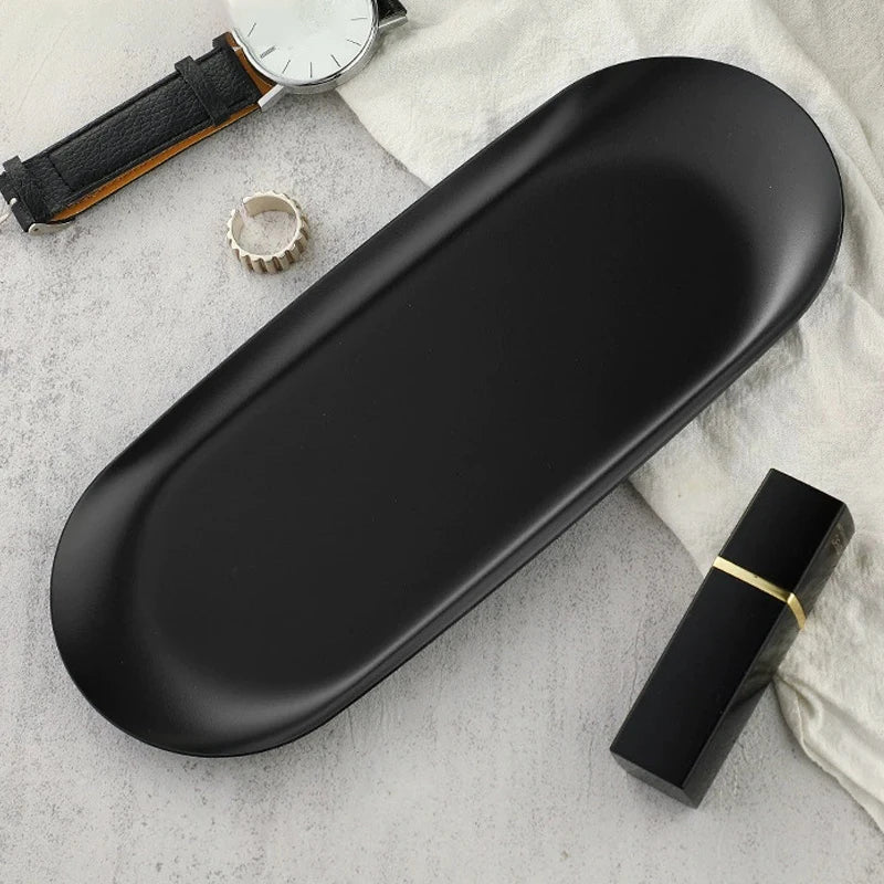 Shape Cosmetics Storage Table Jewelry Tray Multi-functional Home Qme L Black
