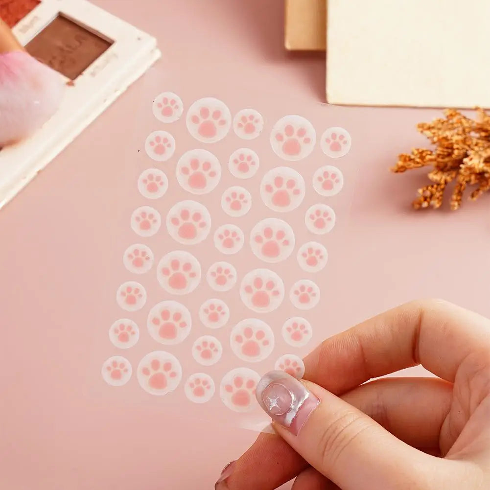 Hydrocolloid Acne Pimple Patch 36 Counts Cute Cat Paws Shaped Acne Absorbing Cover Patch, Invisible For Acne Dots Qme