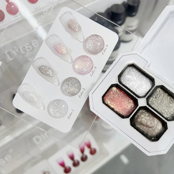 4 Grids Gel Nail Polish Gradient Semi-permanent Soakable UV LED Qme GTCH-4G-BLN