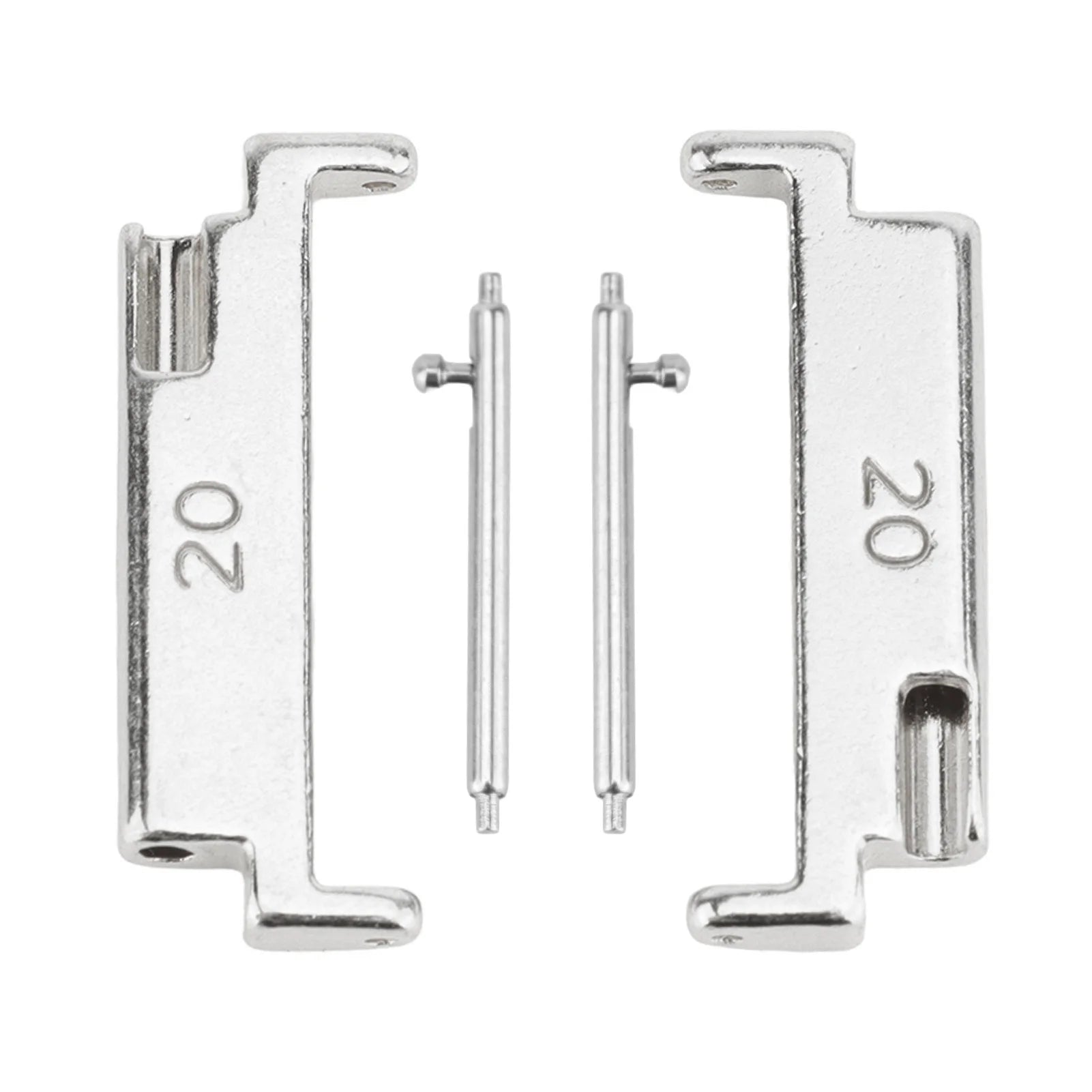 Metal Watch Band Adapter 22mm 1 Pair Metal Watch Band Adapter 20 To 22mm Watch Strap Connection Adapter with Spring Qme Silver
