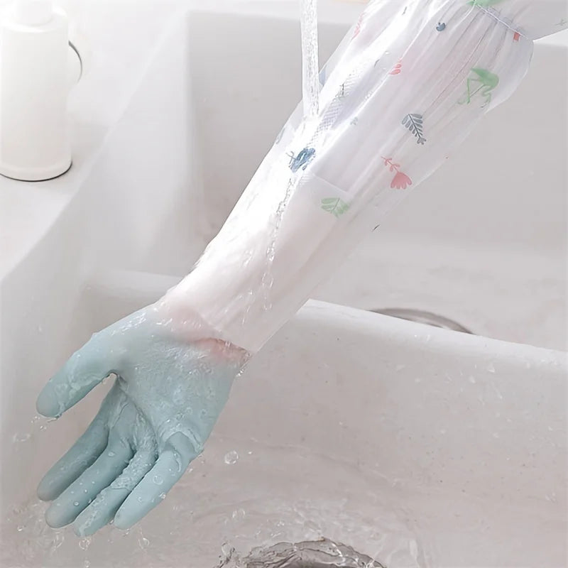 Long Sleeve Rubber Gloves, Reusable Dishwashing Gloves,Kitchen Oven Pet Cleaning Gloves,Kitchen,Kitchen Items,Cleaning, Kitchen Qme
