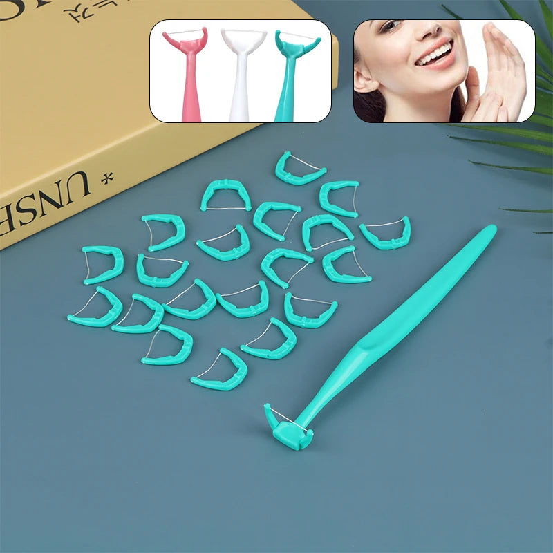 Replaceable Dental Floss Sticks Oral Cleaning Reusable Teeth Care Qme