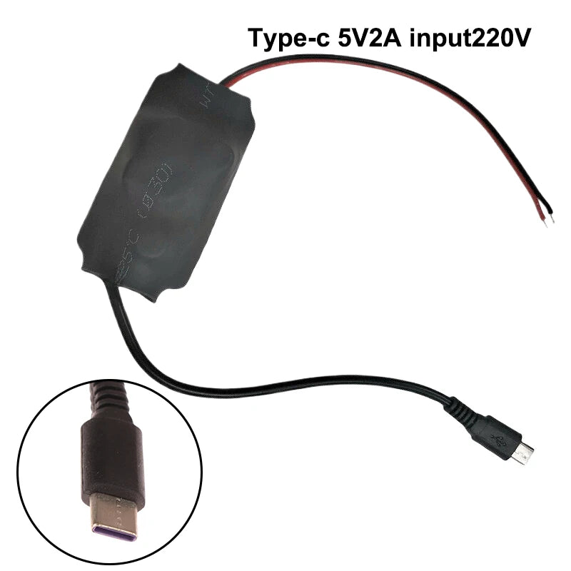 TYPEC USB Power Supply Transformer AC220V To DC5V 1A/2A Power Transformer Portable Small Camera WiFi Monitoring Adapter Qme 5V2A type c