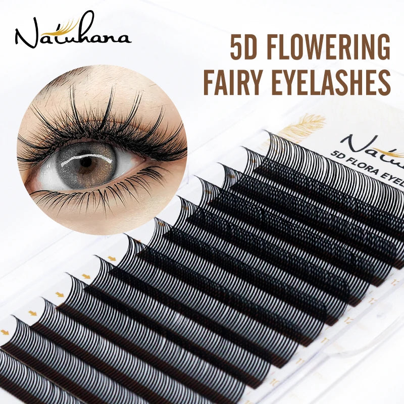 NATUHANA 5D Flora Individual Lashes Easy Fan Eyelash Extensions Qme