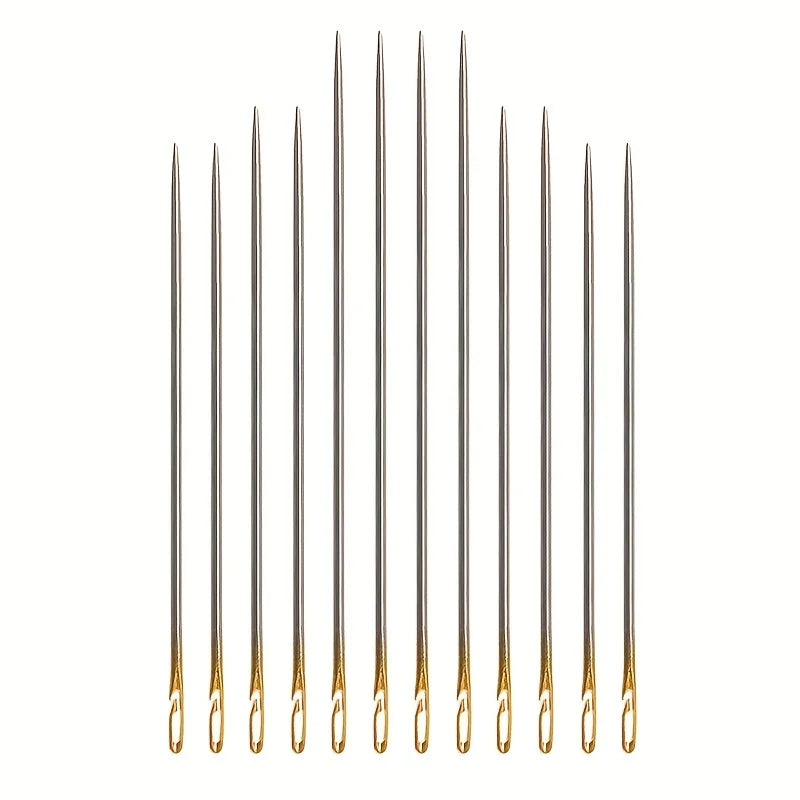 A set of 12 household non threading needles, used by the elderly to sew clothes with handmade blind needles Qme
