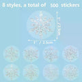 500 Sheets Roll Transparent Snowflakes Stickers Christmas Tags Kids Qme Default Title