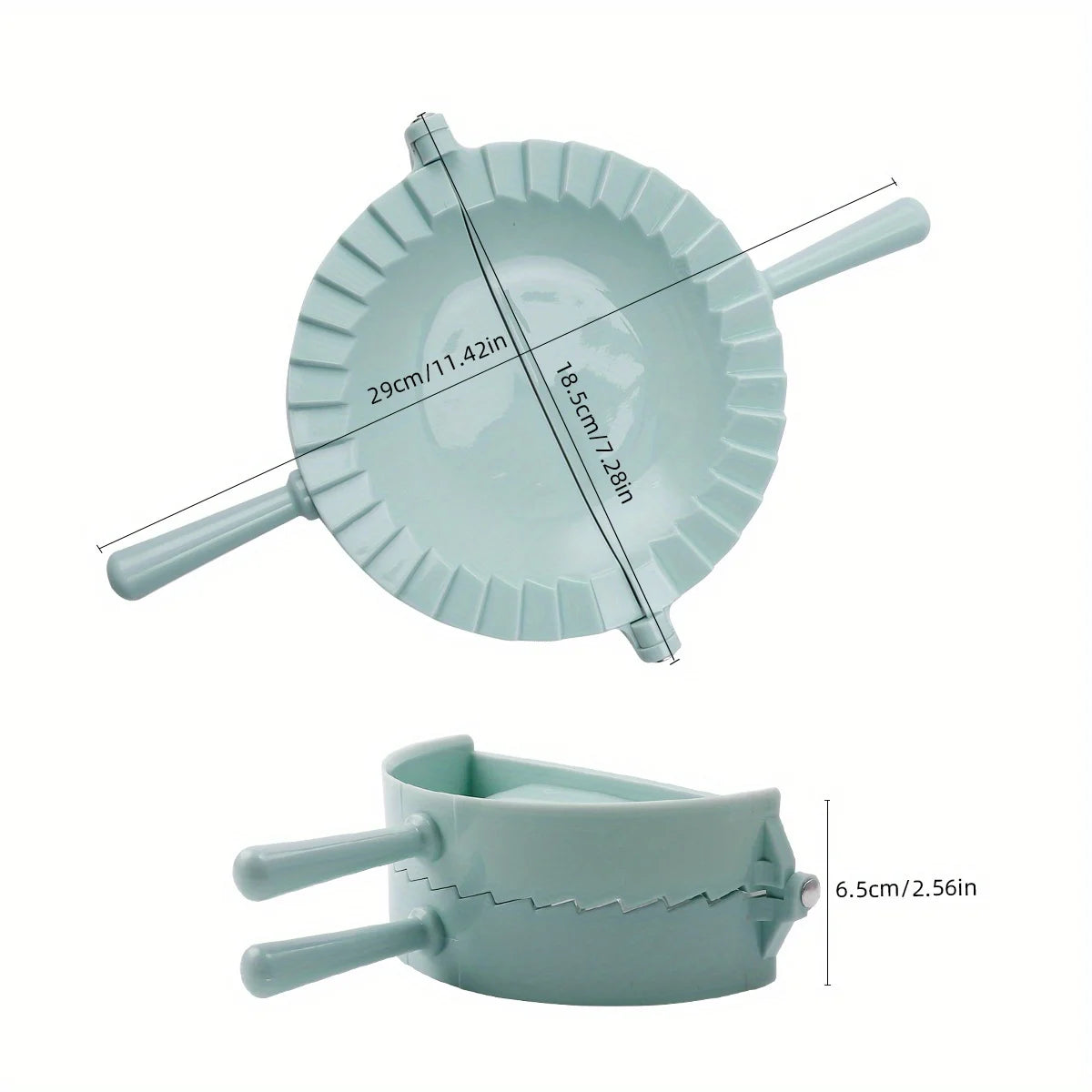 Large Pastry Dough Cutter Mold - Durable Plastic Pie & Dumpling Mold with Ergonomic Handle, Multi-Color Options for Baking, Qme Light Blue Color