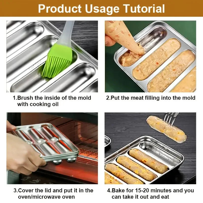 1 Sausage Maker Stainless Steel Mold DIY Dog Handmade Ham Mould Qme