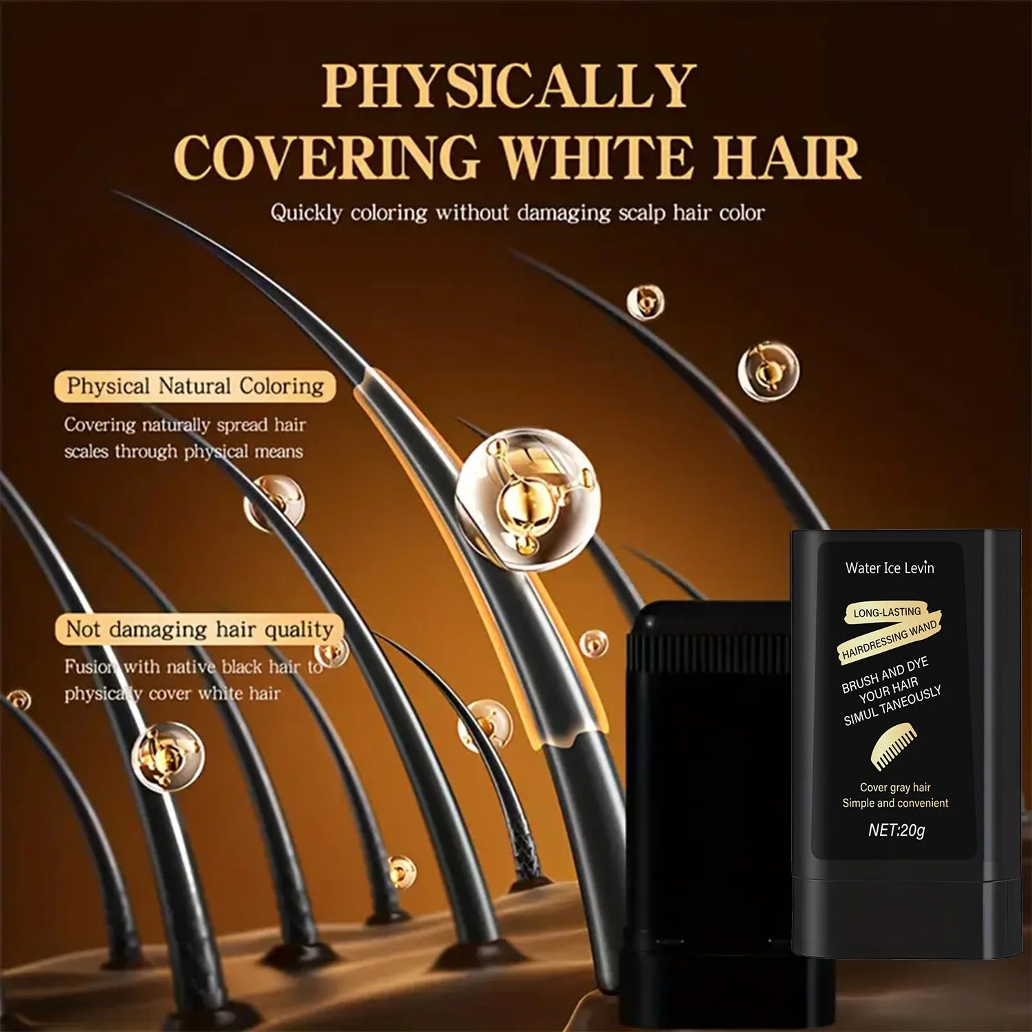 Black Hair Coloring Cream Is Easy to Clean, Long-Lasting and Fast-Acting, Suitable for Temporary Hair Dyeing, and Is a Washable Hair Dye Stick That Is Easy to Apply and Rinse Off Qme