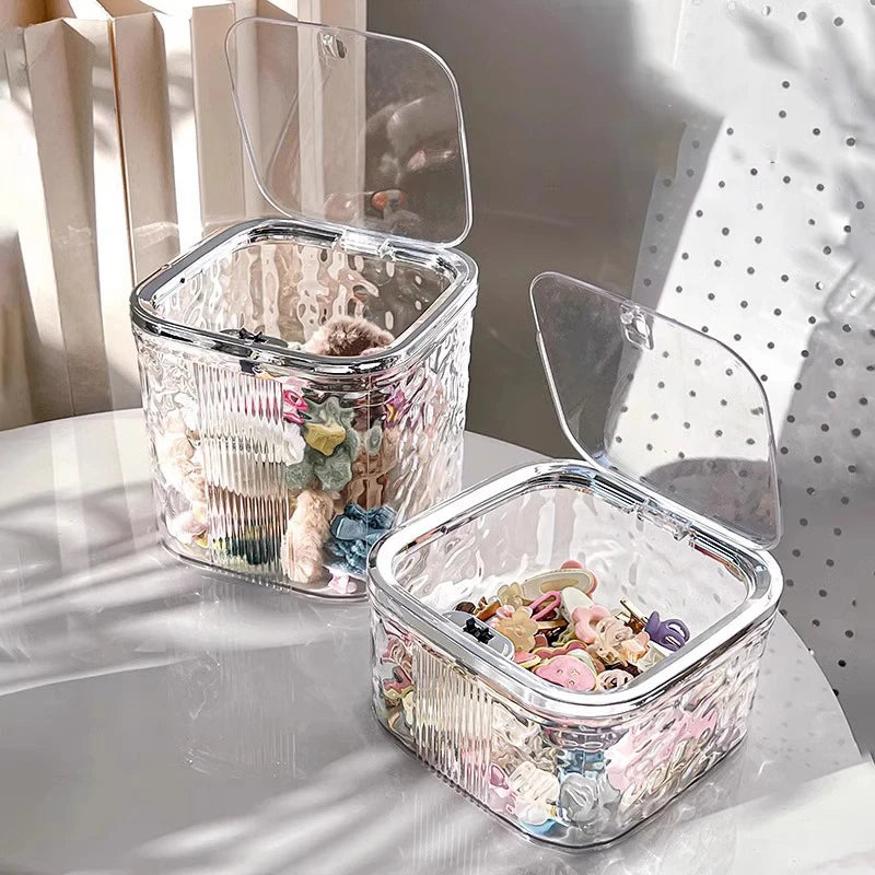 Organizer Storage Box Clear Acrylic Hair Tie Headband Laundry Pods Qme
