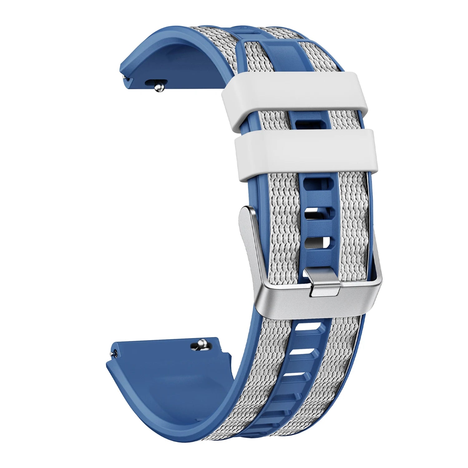 22mm Strap Suitable for Huawei Watch Ultimate 2 Soft and Durable Silicone Nylon Replacement Wristband for GT6 Pro GT5 46mm Qme Blue White for GT5 GT5pro 46mm