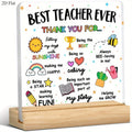 Teacher Ever Acrylic Desk Plaque Colorful Inspirational Quotes Thank Qme Transparent 1