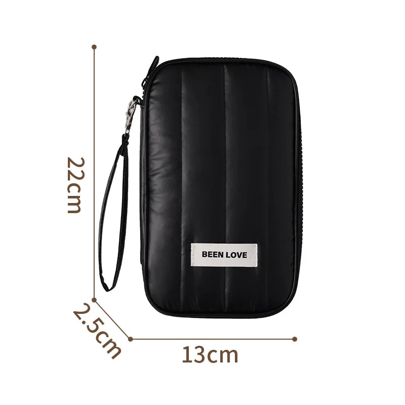 Beilian anti-theft brush ID bag, overseas travel storage bag, multi-card passport bag, wholesale boarding portable card bag. Qme black