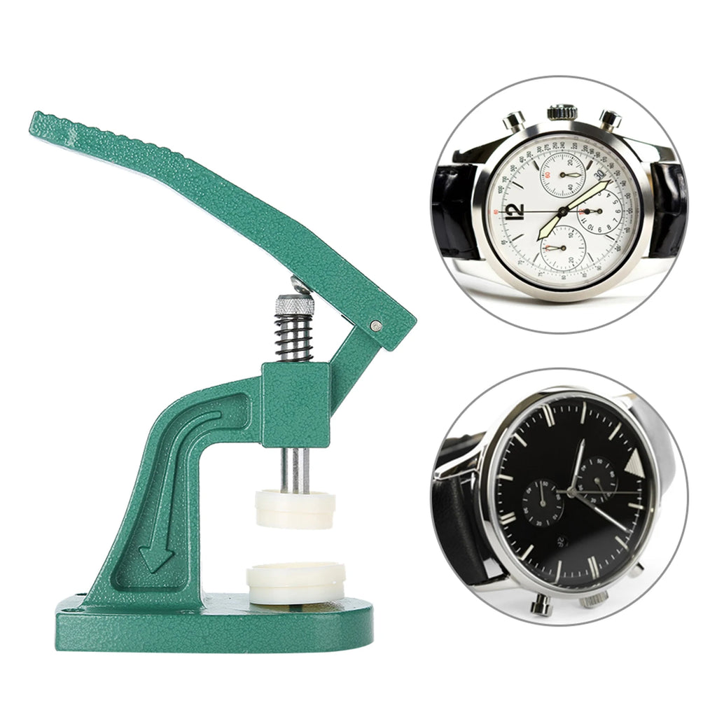 Crystal Watch Press Tool Wristwatch Back Case Cover Pressing with Dies Professional Repair Tool Watch Press for Watchmaker Qme