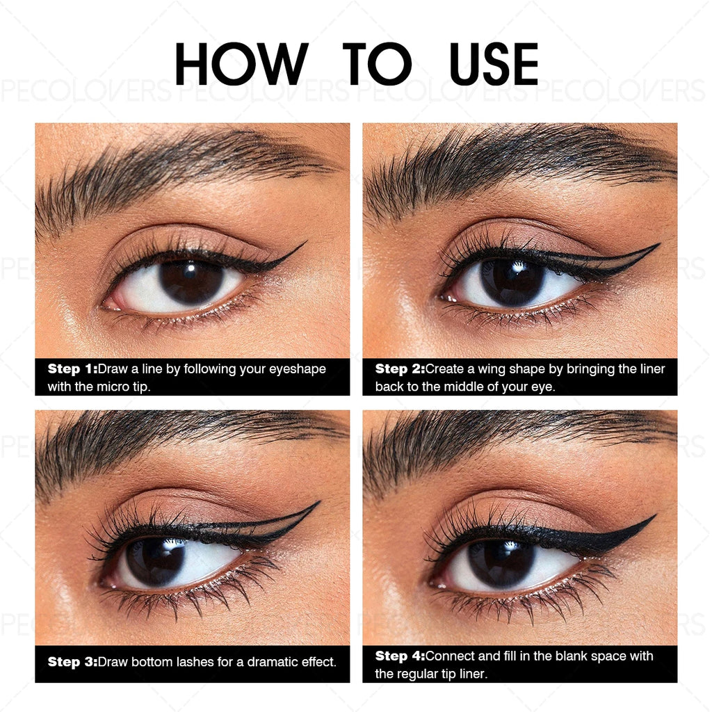 Black Liquid Eyeliner Accuracy Soft Texture Flexible Tip Design Qme
