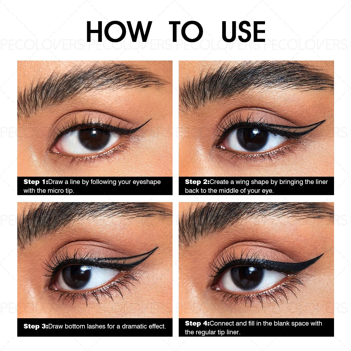 Black Liquid Eyeliner Accuracy Soft Texture Flexible Tip Design Qme