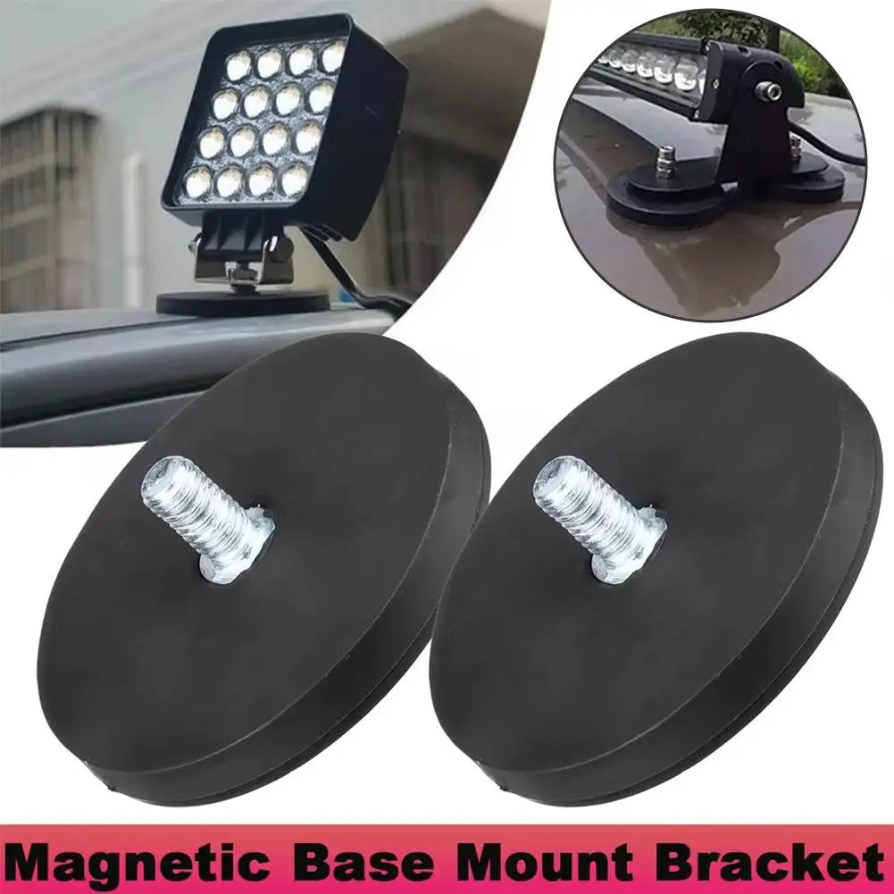 2pcs D43mm External Thread M6 Rubber Covered Magnet Magnetic Suction Cup Car Top Light Magnetic Seat Installation Bracket Clip Qme