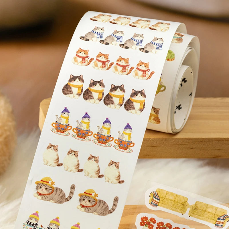2 Rolls Healing Time Washi Tape, Vintage Town & Food Elements, Multi-Purpose Decorative Tape for Journal & Art Crafts Qme