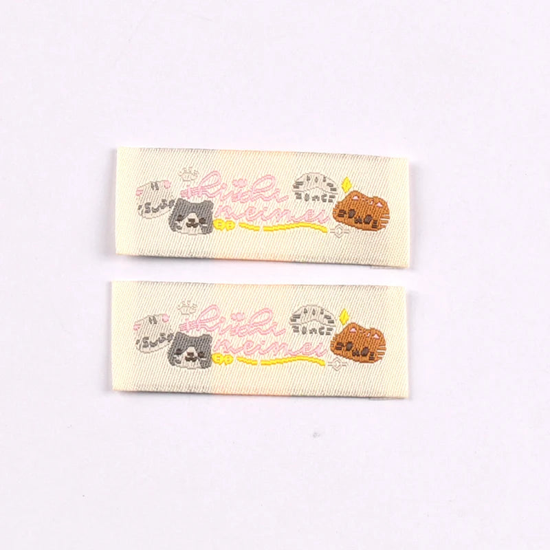 20pcs 18-53mm Cute Flower/Bear/Dog Fabric Labels, Handmade Sew On Tags for DIY Clothes Bags Crafts Decoration cp4294 Qme 53x20mm-1