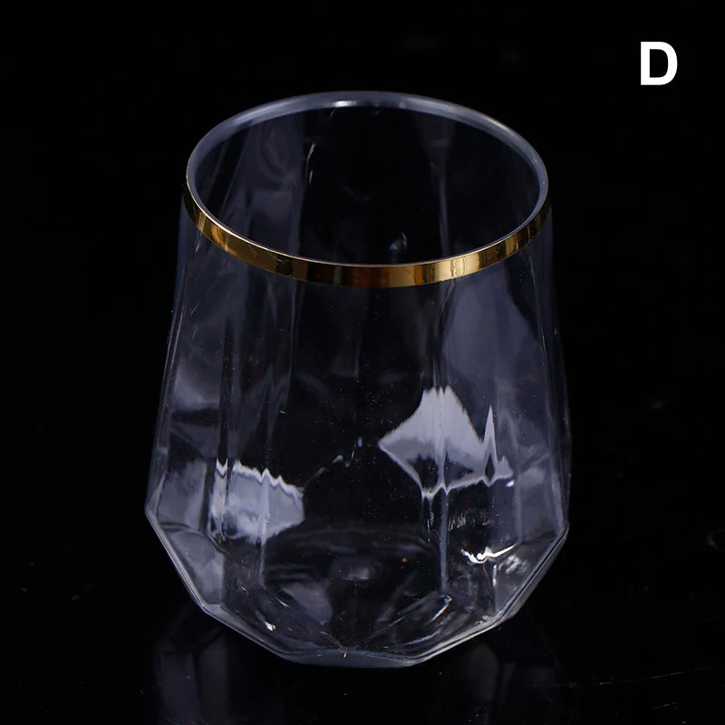 9 Plastic Champagne Flutes Stemless Glasses Toasting Drinkware Party Qme D