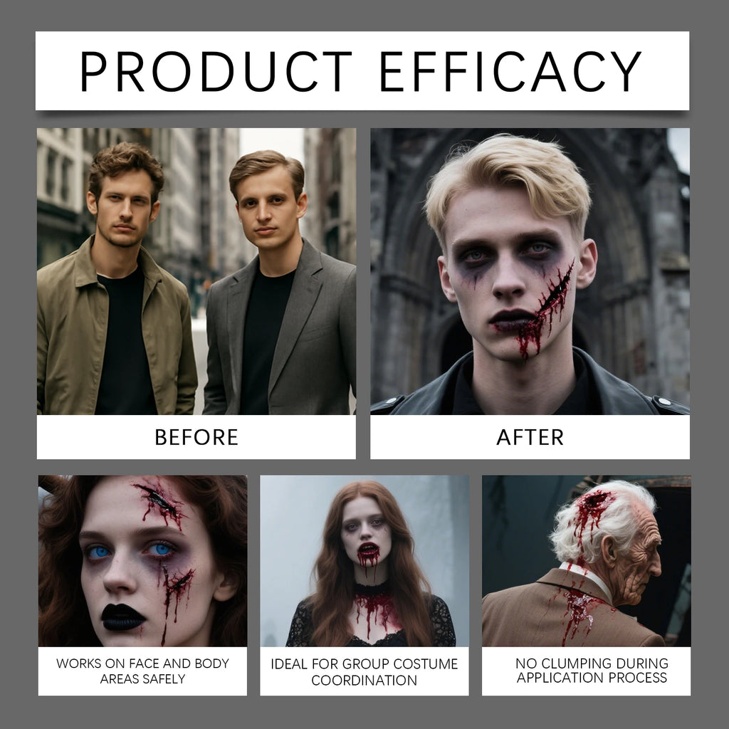 7-in-1 Halloween Makeup Set Realistic Face Body Paint Long Lasting SFX Kit For Cosplay Zombie Vampire Clown Costume Party Qme