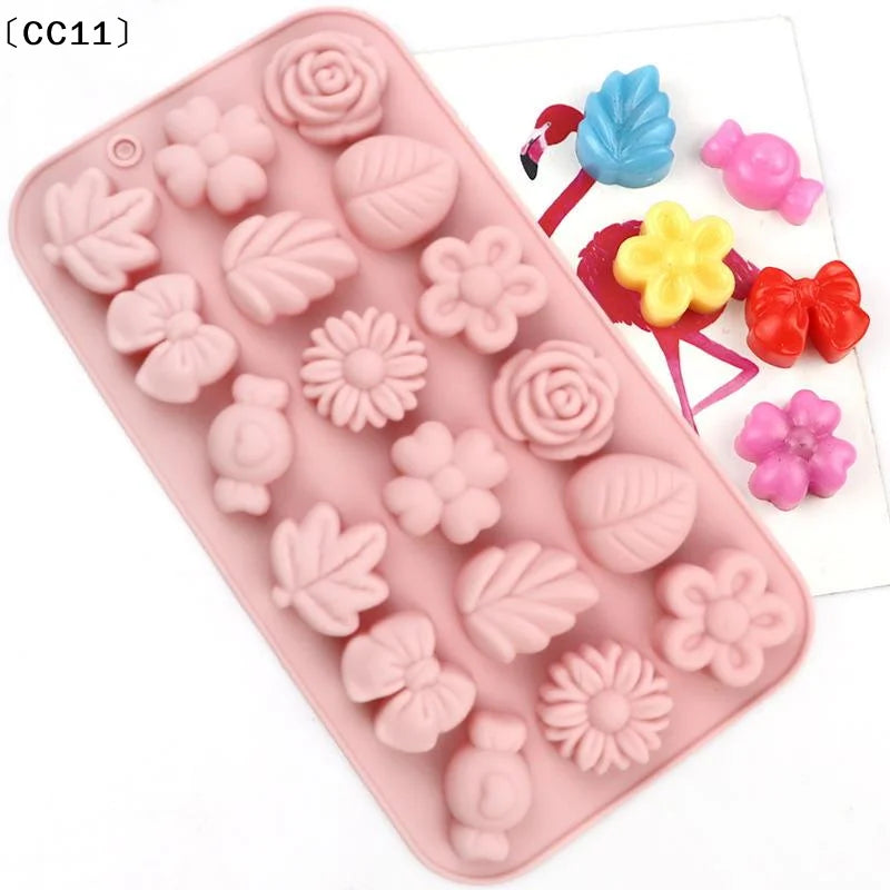 18Holes 3D Silicone Mold Daisy Tulip Flower Design Jelly Ice Pudding Qme Default Title