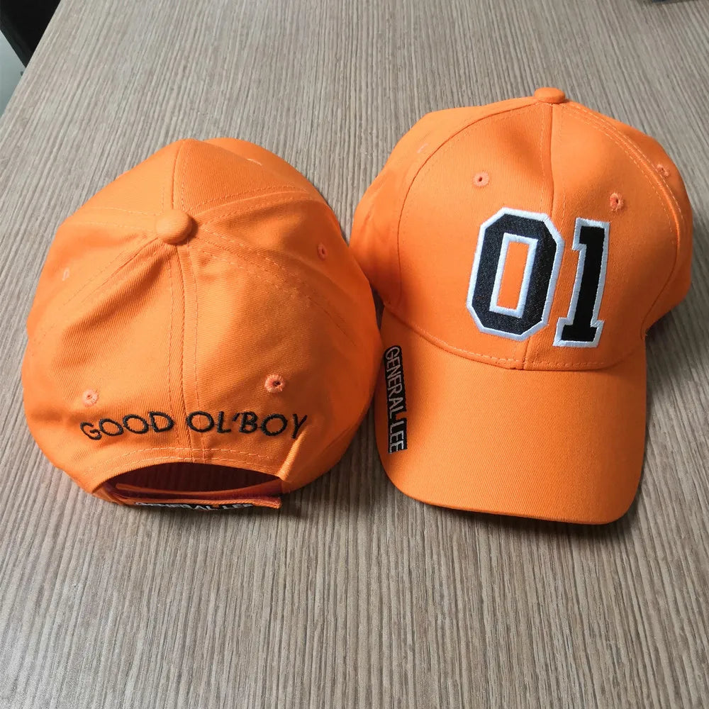 General Lee Orange Headwear Cosplay Movie Dukes of Hazzard Hat Fashion Baseball Cap Halloween Masquerade Adjustable Headwear Qme