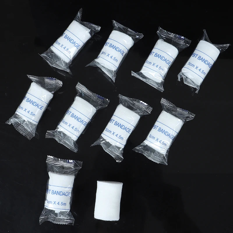 10 Rolls Lot 5cmx4 5m PBT Elastic Bandage First Aid Gauze Roll Qme