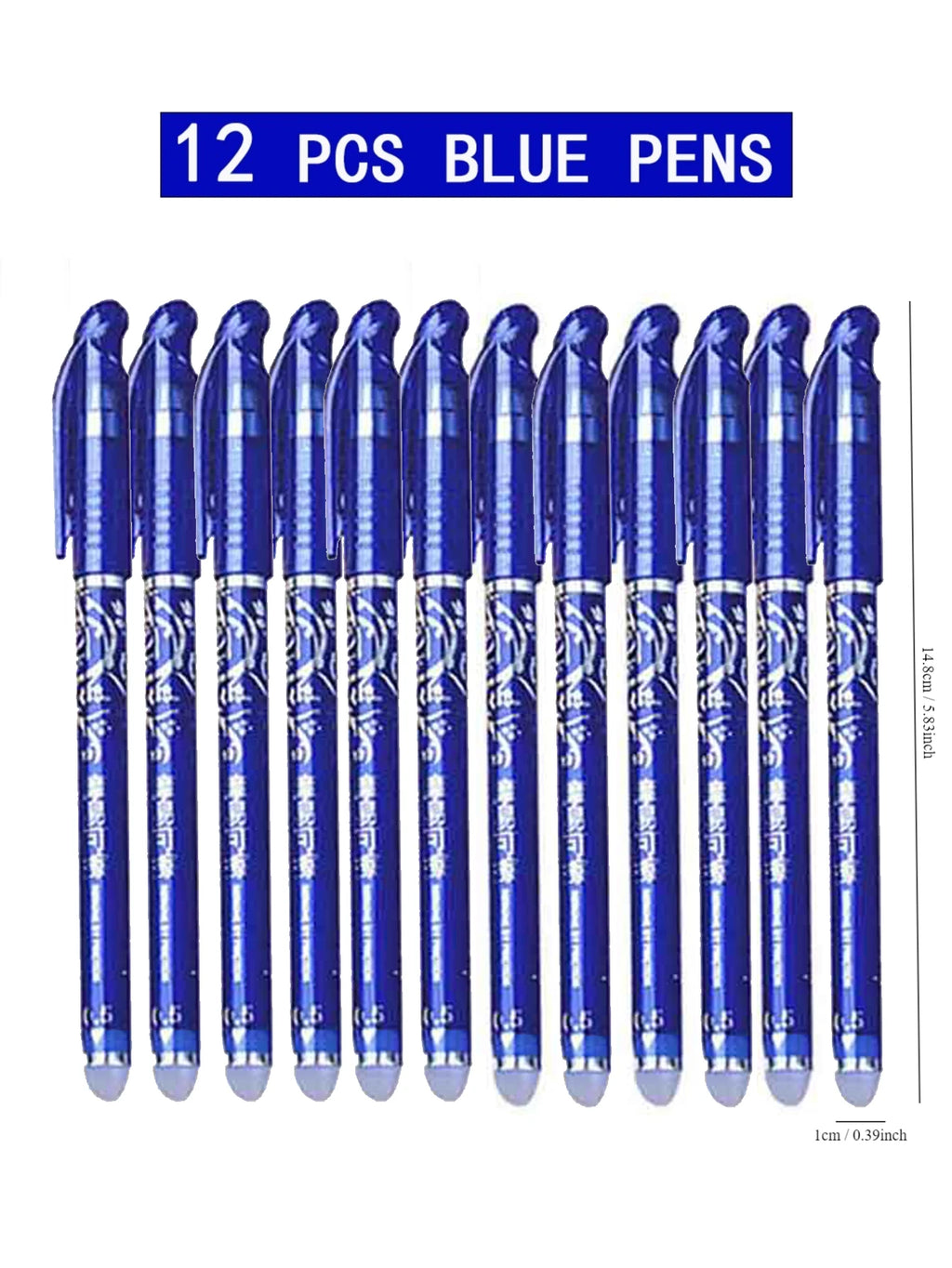 Kawaii Erasable Gel Pens Refills Set 0.5 Mm Fine Point Blue Ballpoint Pen for Writing Stationery Office School Supplies Qme