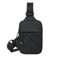 Universal Crossbody Small Bag Casual Rhombus Grid Shoulder Fashion Qme black
