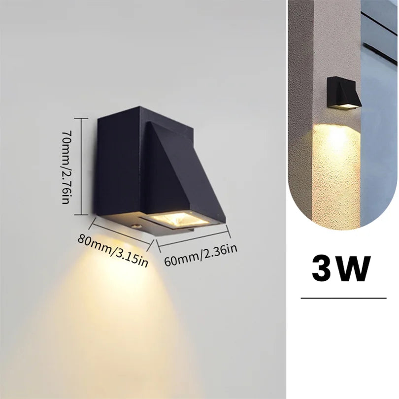 Aluminium Wall Lamp Waterproof Outdoor LED Wall Light IP65 Garden Lighting Lamp for Sconce Balcony Decoration AC110V 220V Qme Warm white A