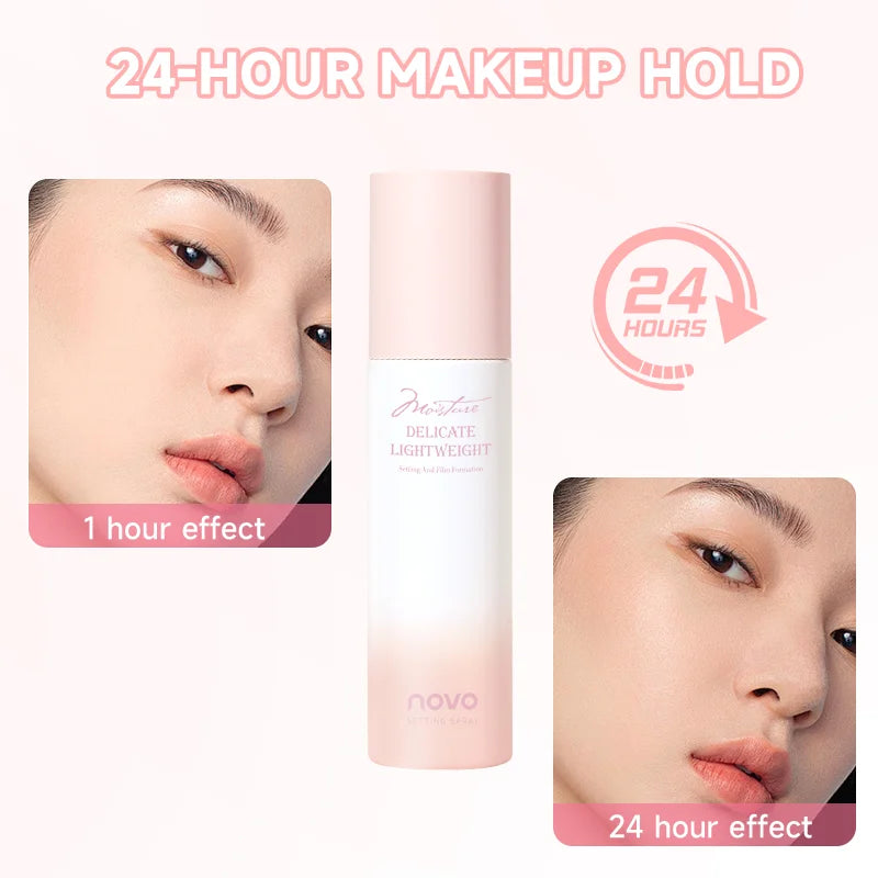 Long-Lasting Makeup Setting Spray-Hyaluronic Acid Niacinamide, Moisturizing, Oil Control, Waterproof & Sweat-Resistant Qme