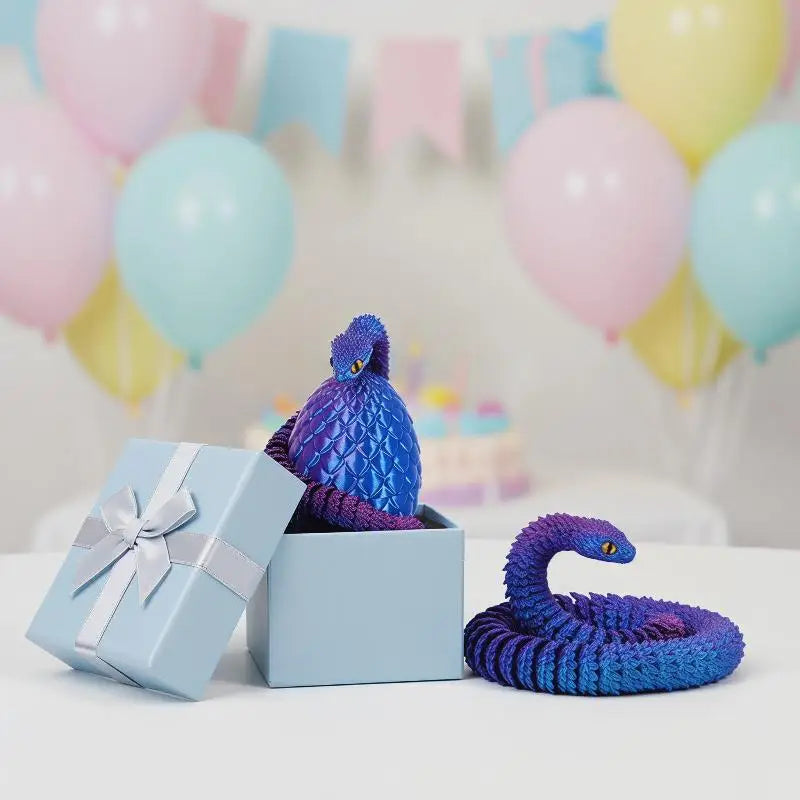 3D Printed Snake Egg Mobility Simulate Ornament Cool Funny Figurine Qme