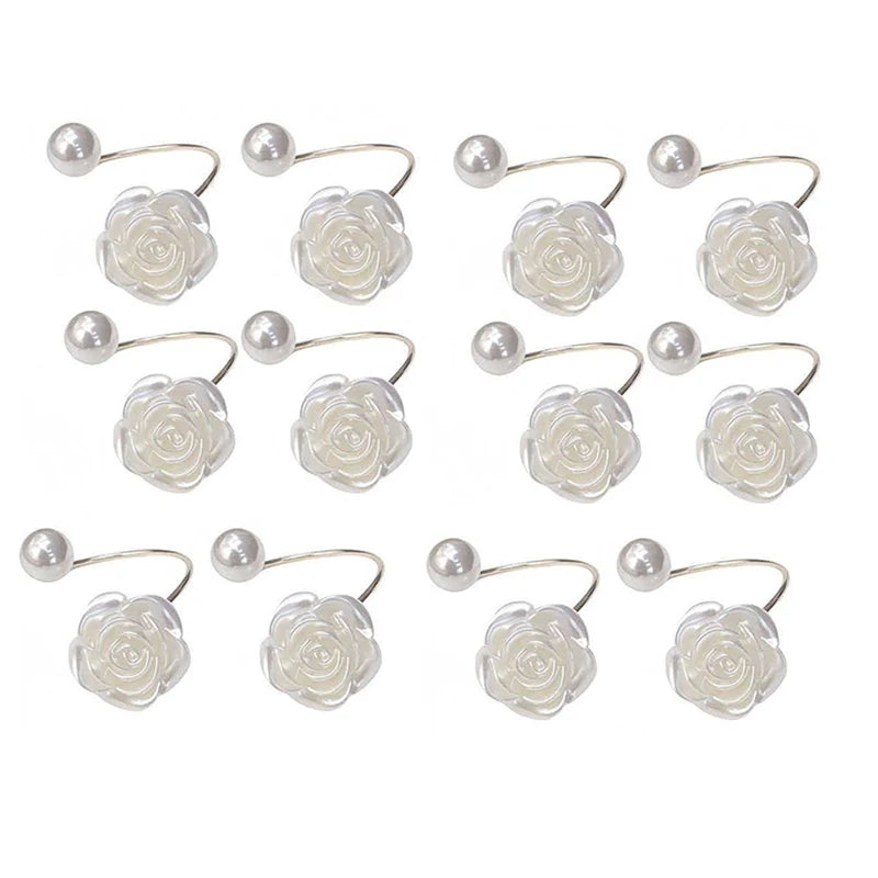 Home Kitchen Dining Pearl Rose Napkin Ring Qme 12pcs