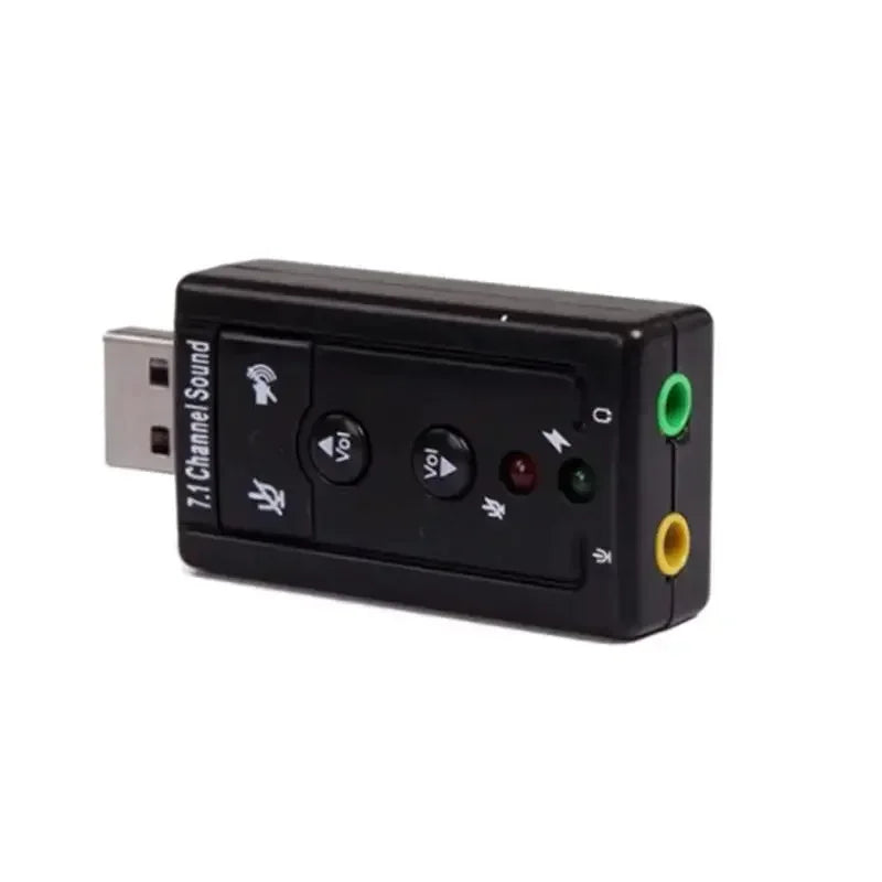 7.1 USB Stereo Audio Adapter External Sound Card for Windows XP/2000/Vista/7 3D USB Audio Adapter for PC and Laptop Qme