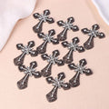 2/10Pcs Vintage Cross Crystal Center Flatback Rhinestone Decorative Accessories For Diy Brooch Craft Making Qme 10pcs Black