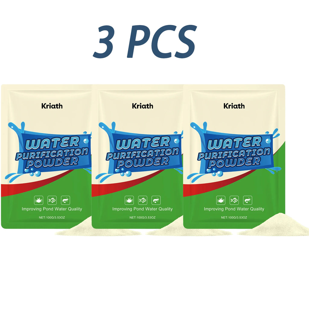 Pond Water Purification Powder Eliminate Odor Reduce Organic Waste Improves Water Clarity Safe Water Treatment Water Conditioner Qme 3 x 100g Boxed