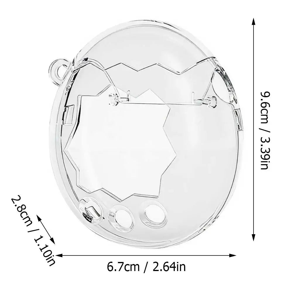 Suitable for Tamagotchi amusement park protective cases transparent glitter electronic pet shells with button caps Qme